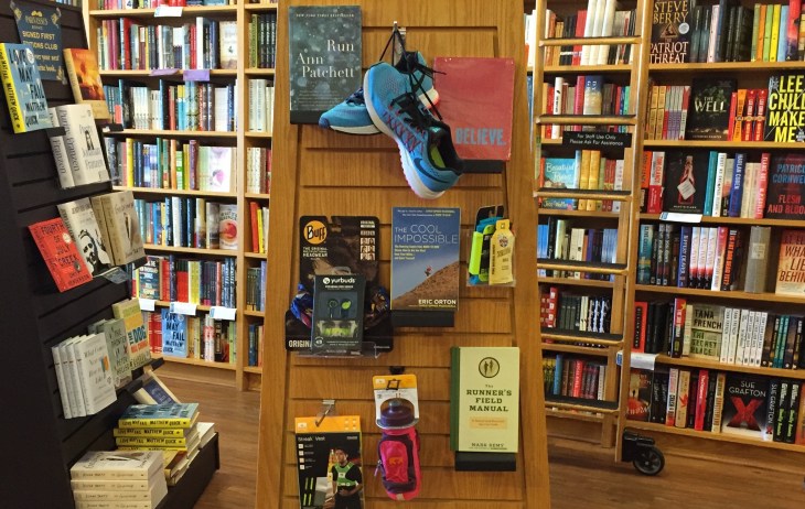 While you're visiting the Staff Picks shelf up at the front of the store, be sure to check out other themed displays, like this one -- all about running! (Thanks to our neighbor, Fleet Feet Green Hills, for the props.)